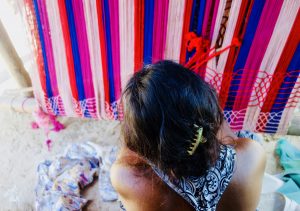 Wayuu woman at her loom