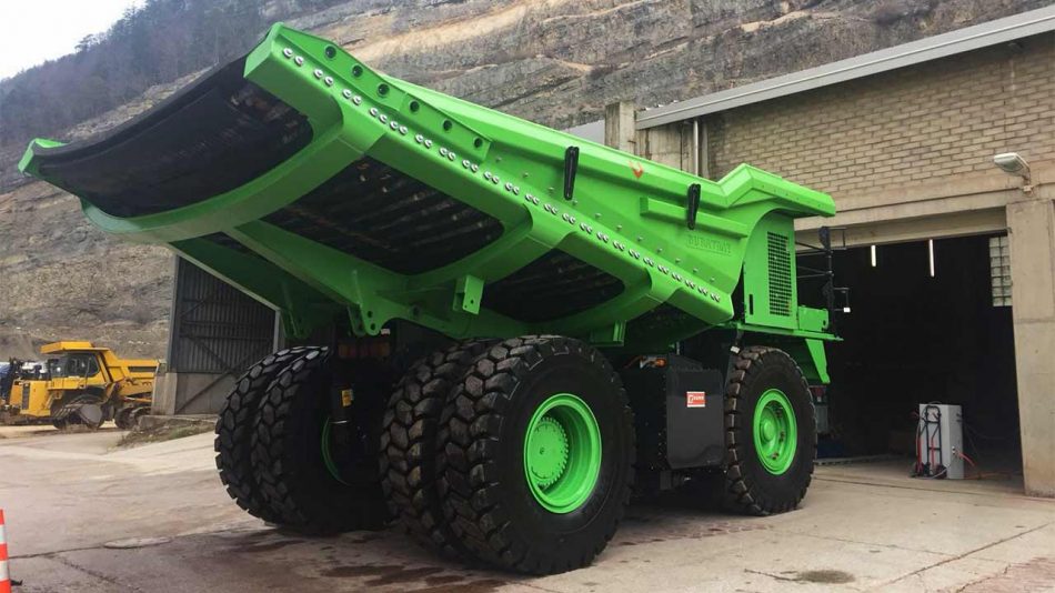 This giant dump truck runs on 