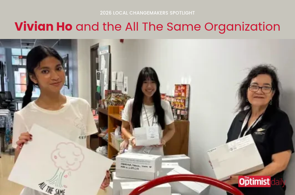 Image alt text: Vivian Ho volunteers creating cultural crafts for All The Same Organization recipients at a Title I school event