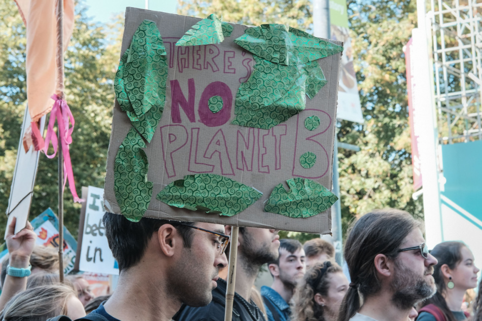 Cardiff, UK. 20 September 2019. Demonstrators at the Climate Strike in Cardiff, Wales; part of the worldwide day of action on climate change.