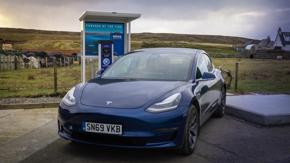 Electric cars on Scottish isla