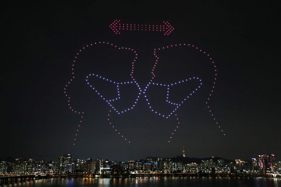 Drones light up the sky in Seo