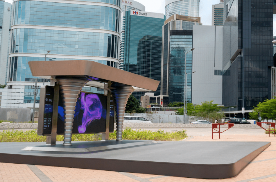 This futuristic bus shelter is