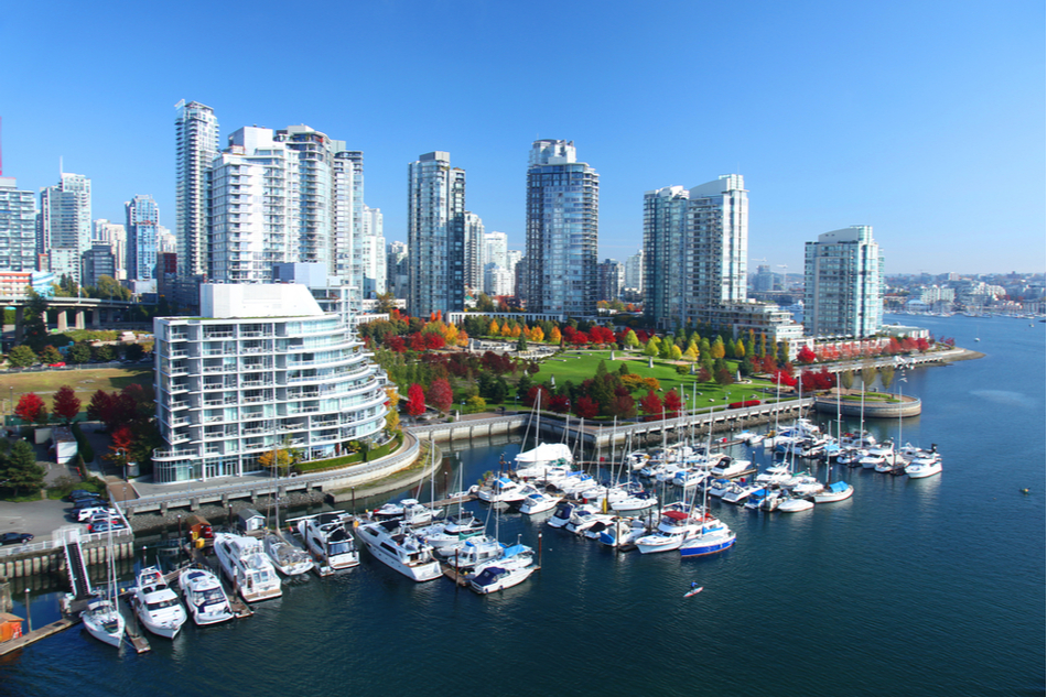 View of harbor in Vancouver, British Columbia