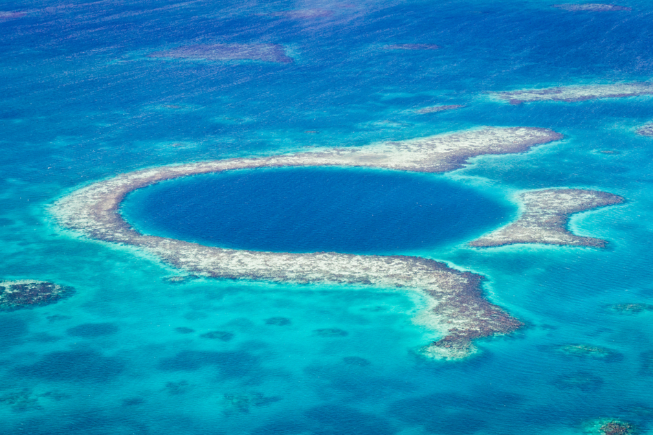 Belize Barrier Reef aerial view