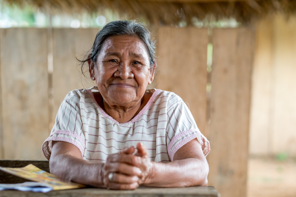 elderly Indigenous Bolivian amazonian woman