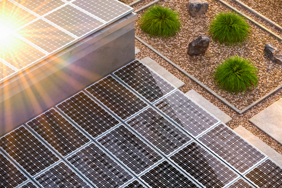 solar panels in desert environment