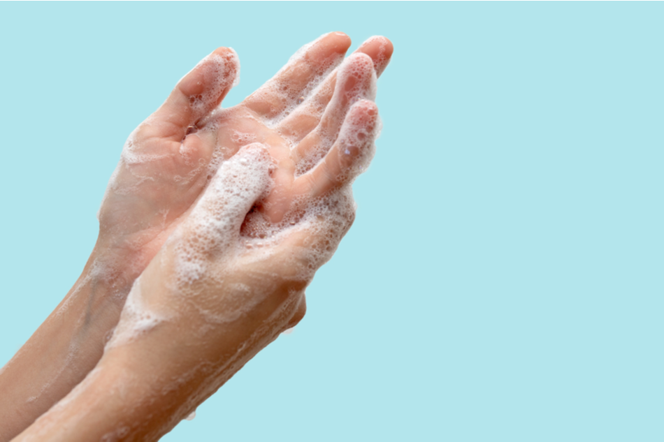 Washing hands with soap. Corona virus pandemic prevention wash hands with soap warm water