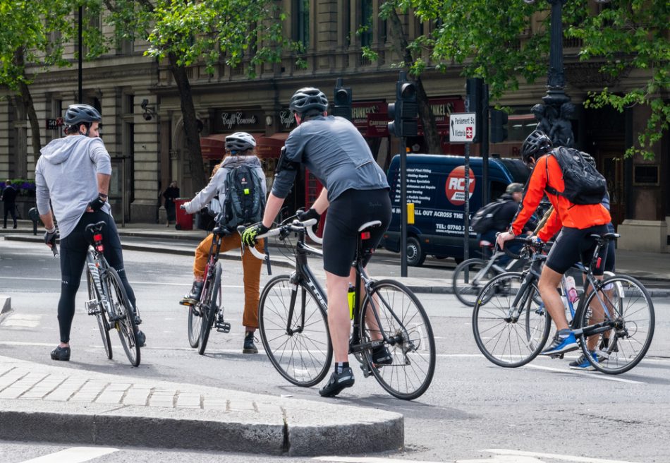Group of cyclists on a London street