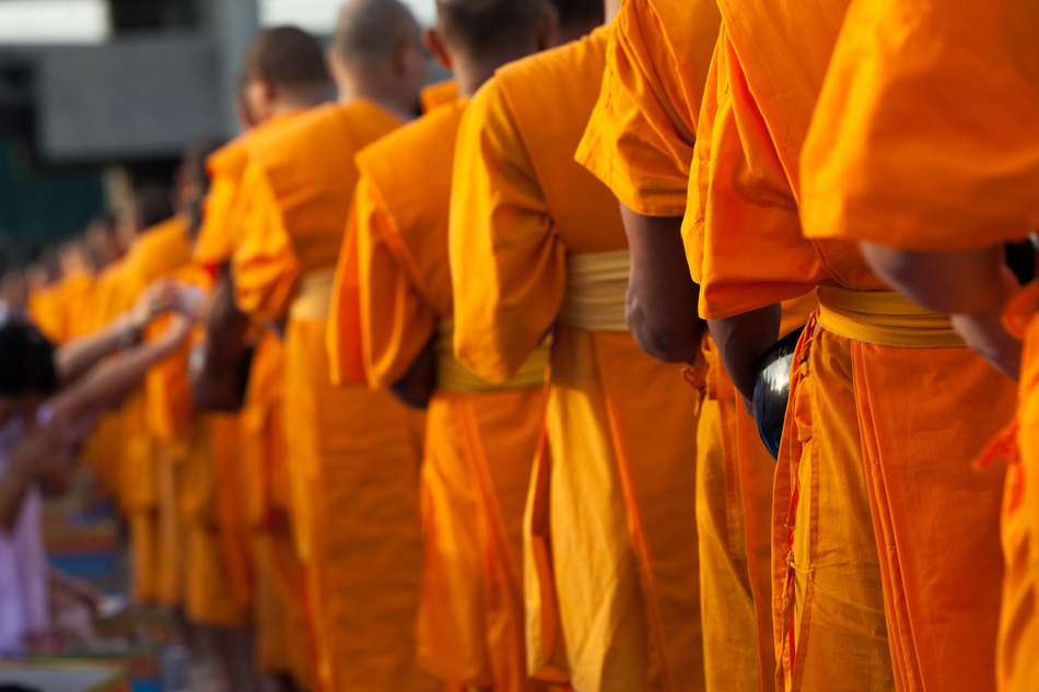 Unknown monks on New Years Day