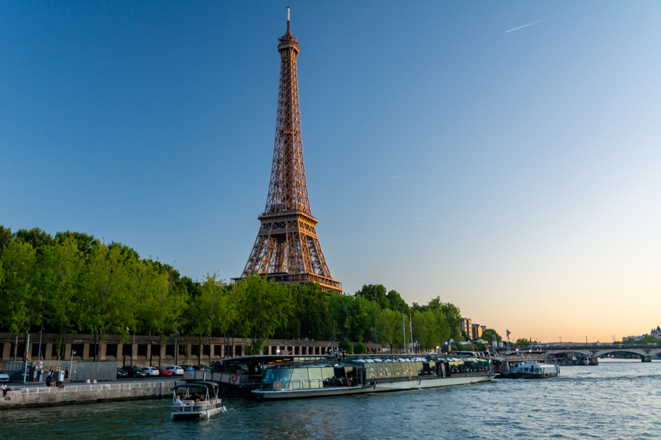 view of Eiffel Tower from the Seine