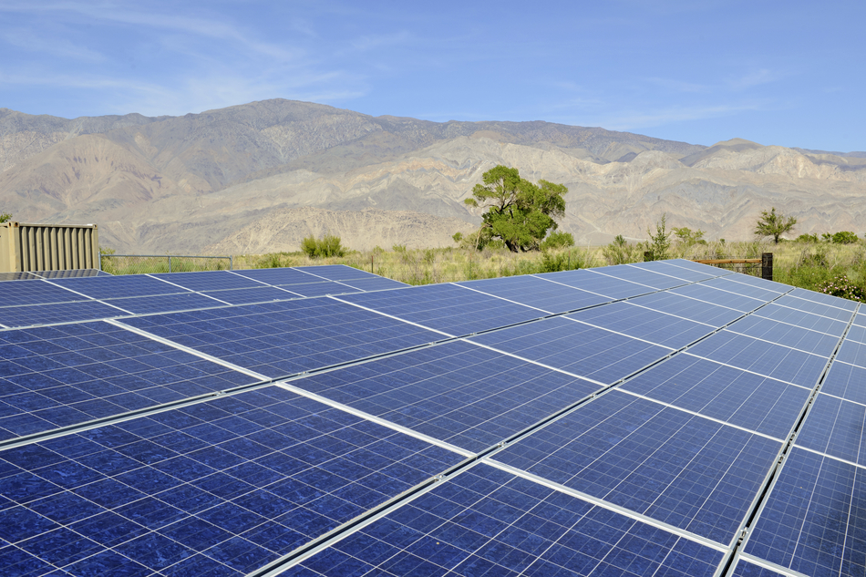 solar panels in dry hot California