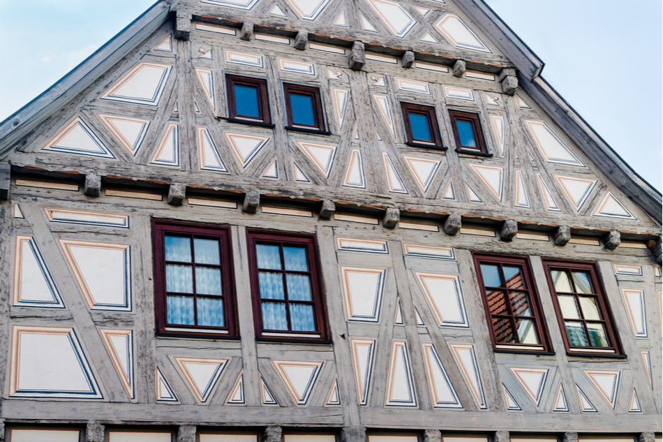 Facade of a traditional home in the German style