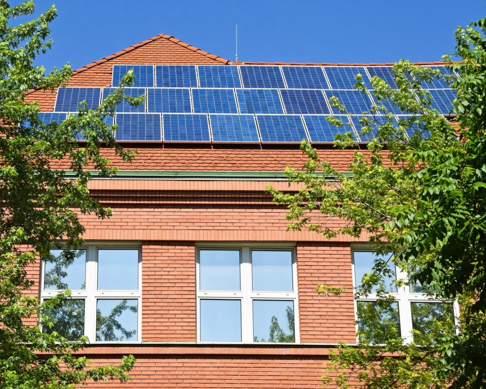 Solar panels installed on public school in the US