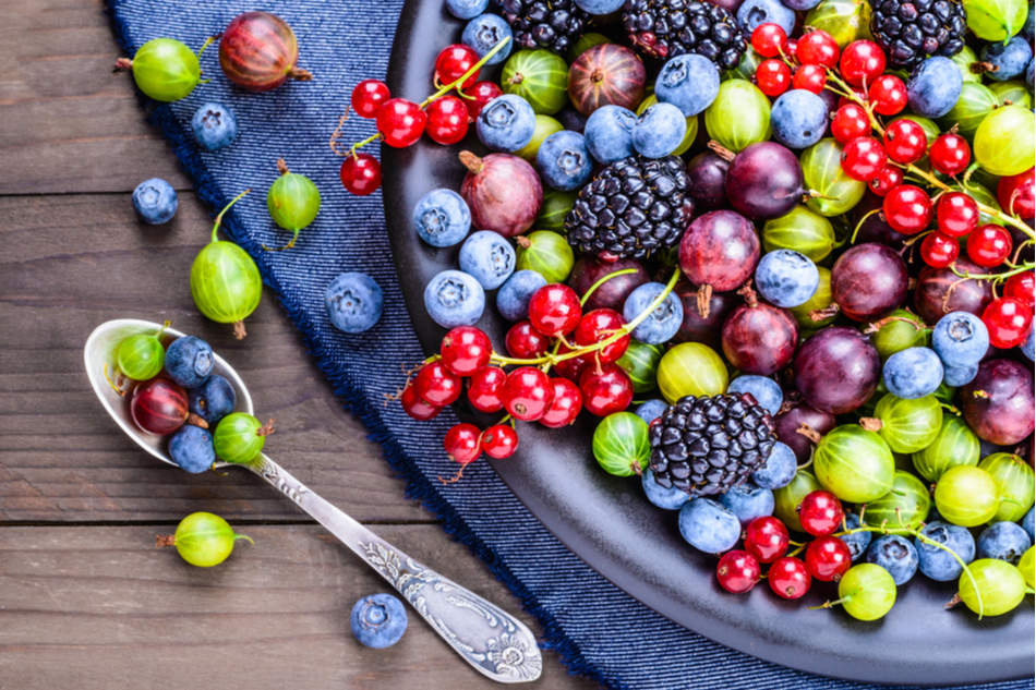 Colorful foods with antioxidants