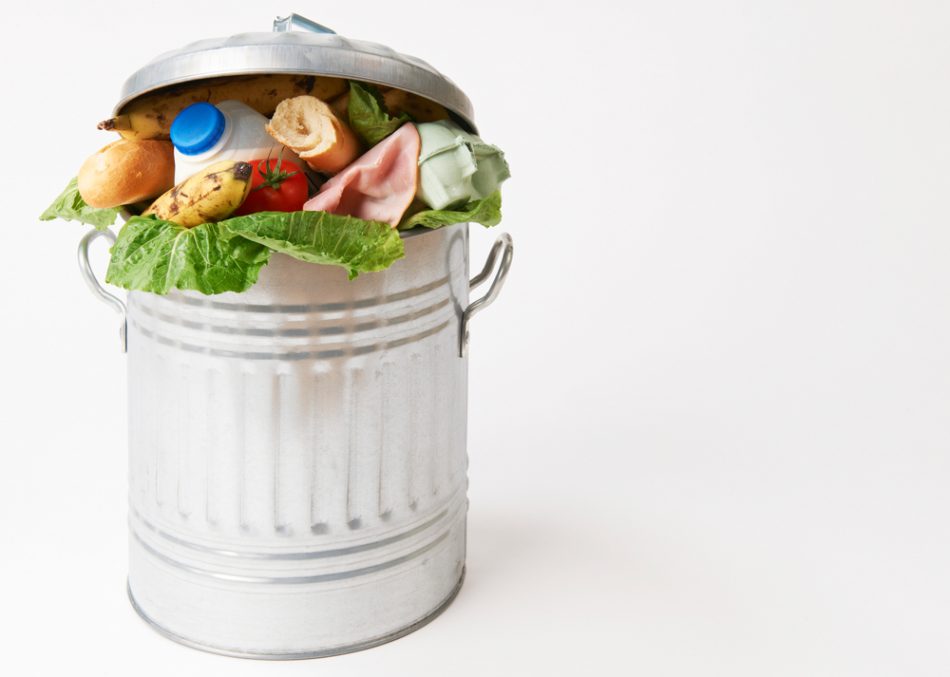 Fresh Food In Garbage Can To Illustrate Waste.