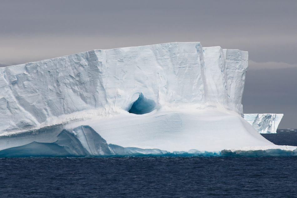 Huge Tabular Iceberg Floating in Bransfield Strait, Antarctic Peninsula, Antarctica