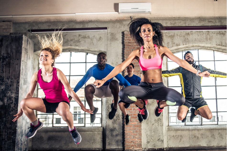 diverse group does high intensity interval training