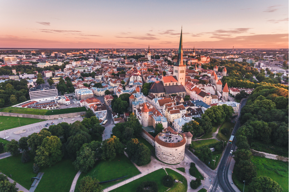 Estonia's capital, Tallinn, at sunset