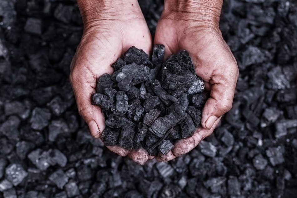 two handfuls of coal