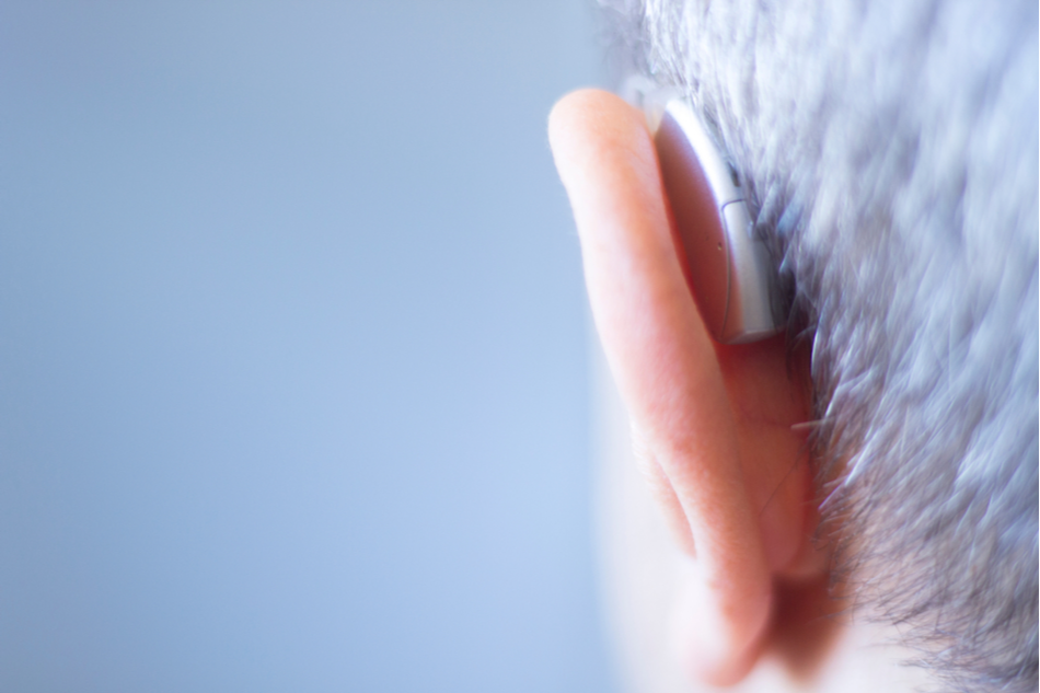 Modern digital in the ear hearing aid for deafness and the hard of hearing patients.