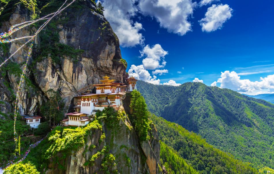 Monastery on a hill in Bhutan