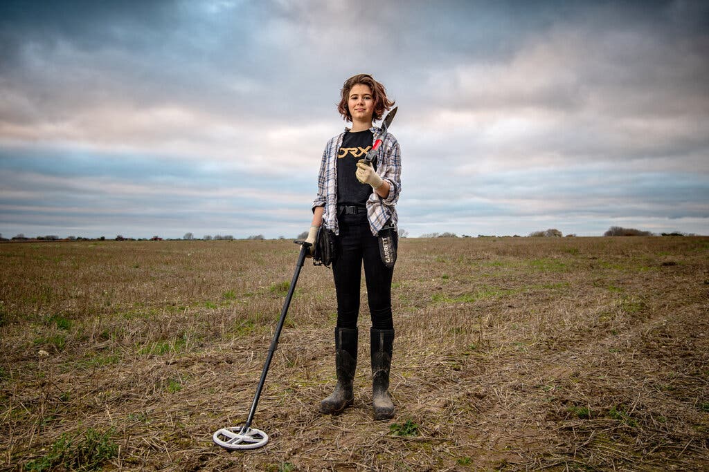 Milly Hardwich with her metal detector