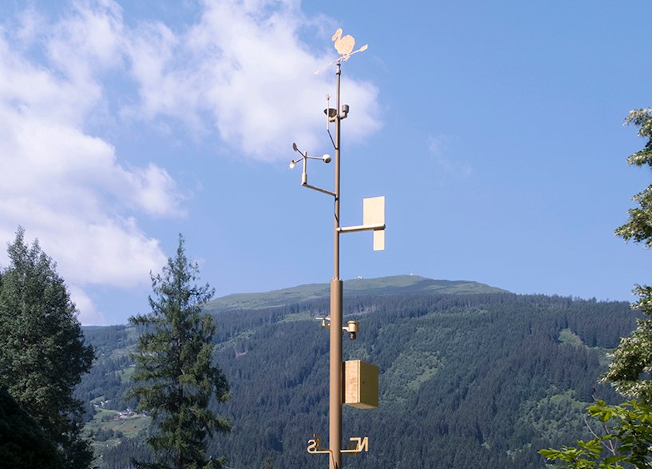 Gold-covered weather station r